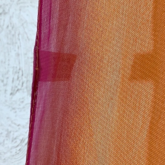 Boutique NEW - floral pattern transparent lightweight scarf in a bold orange - Picture 6 of 6